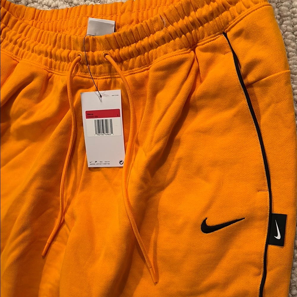 Nike mens Orange Jogger Pants size L - Picture 3 of 6